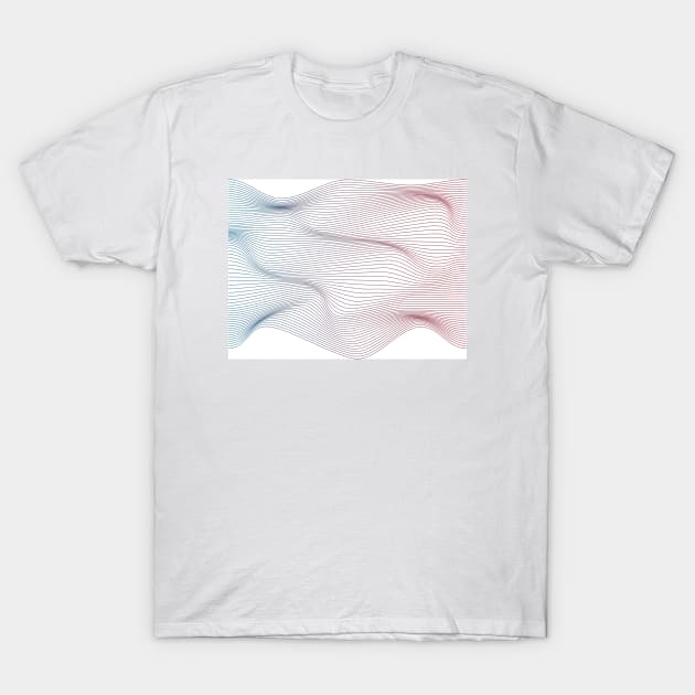 3D Wavy Lines | Geometry T-Shirt by Art by Ergate